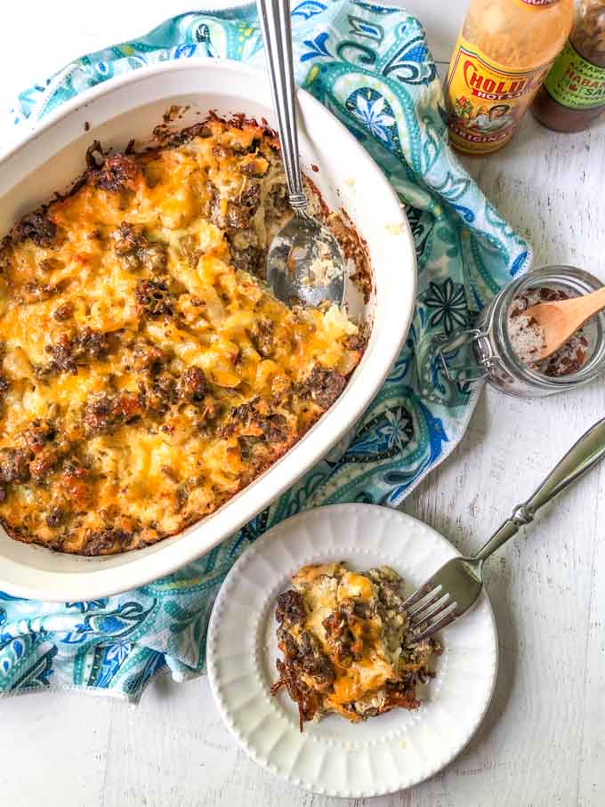 Keto Cauliflower & Cheeseburger Casserole - low carb ...