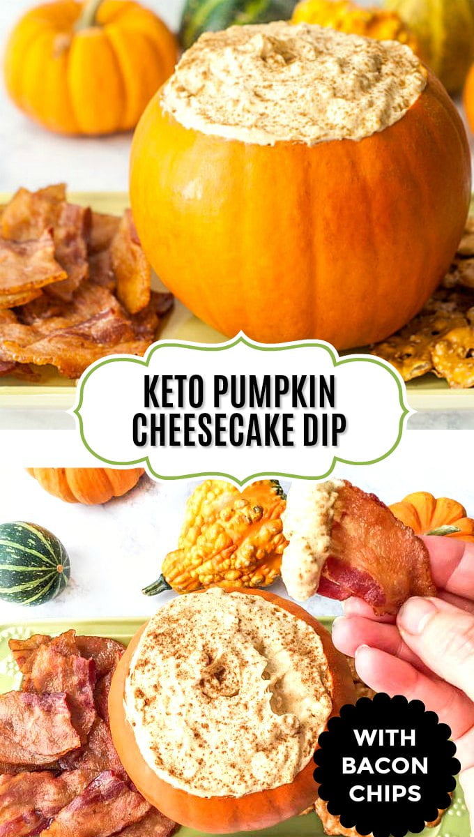Keto Pumpkin Cheesecake Dip With Bacon Chips Low Carb Appetizer! My