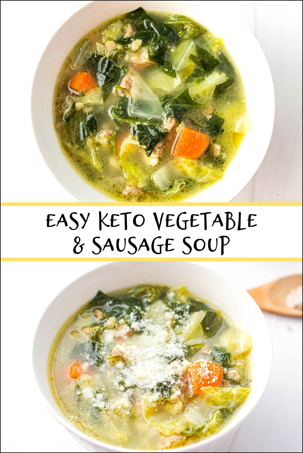 Keto Vegetable Sausage Soup Recipe with Hearty Low Carb Vegetables!