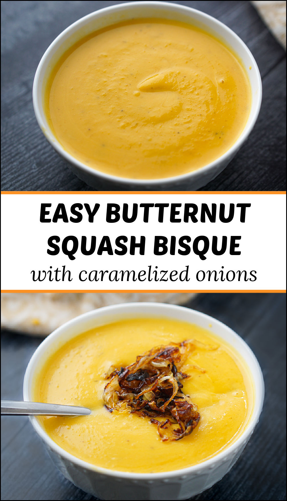 Creamy Butternut Squash Soup with Caramelized Onions in 25 Minutes!