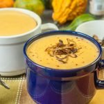This butternut bisque with crispy onions is the perfect comfort food you can make in just 15 minutes. The smooth and creamy butternut soup has a hint of sweetness and is balanced with the crispy onions topping.