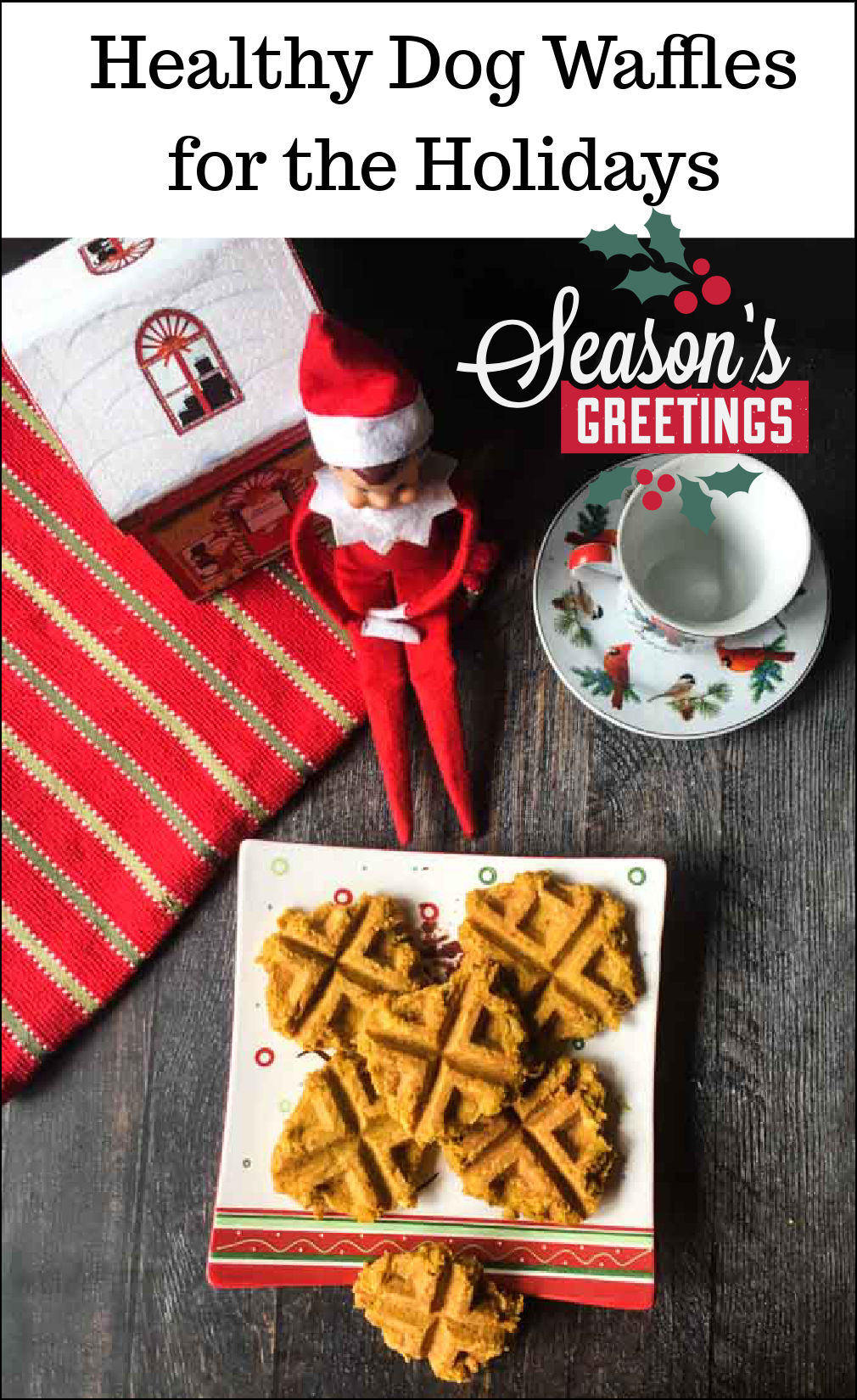 Homemade Pumpkin Dog Waffles for Christmas easy, healthy dog treat!