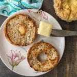 You can get your bread fix with these chewy, low carb Asiago bagels. Easy to make, gluten free and best of all each on is only 6.3g net carbs.