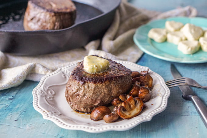 Filet Mignon With Blue Cheese Butter - Low Carb Valentine’s Day Dinner