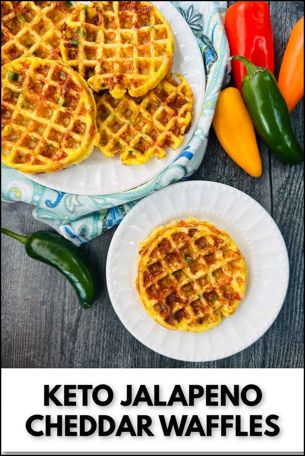 Keto Jalapeno Cheddar Waffles Recipe easy tasty cheese waffles