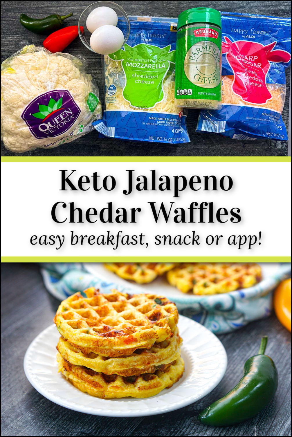 Keto Jalapeno Cheddar Waffles Recipe easy tasty cheese waffles