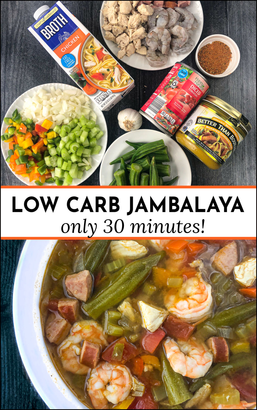 Keto Jambalaya Soup easy, hearty soup that's low calorie & high protein