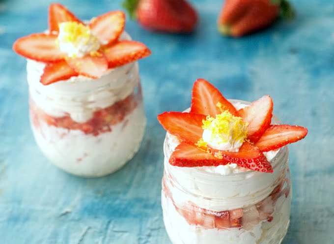 And a bit of sunshine to your winter day with these low carb lemon strawberry cheesecake treats. Whip up this delicious and easy no bake dessert in minutes.Â 