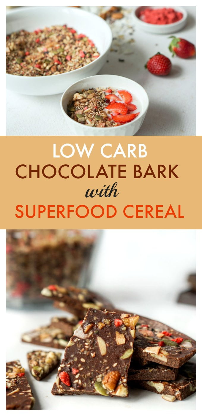 Low Carb Chocolate Bark With Superfood Cereal My Life Cookbook