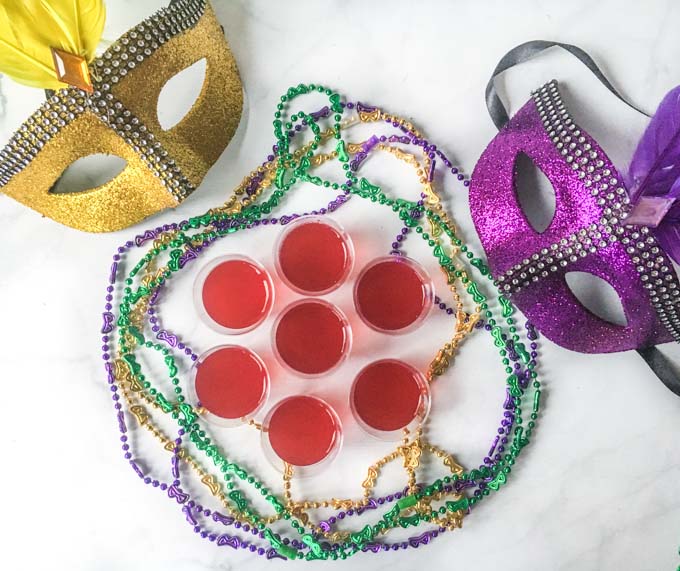 Mardi Gras is just around the corner, so what better way to celebrate than with low carb hurricane gelatin shots! Try this drink even without the rum for a delicious nonalcoholic drink. 