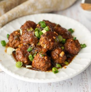 These low carb Mongolian beef meatballs will satisfy your craving for takeout food. Eat over cauliflower rice or take to your next party as a low carb appetizer. Only 1.9g per 8 meatballs.