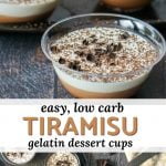 tiramisu dessert cups with text overlay