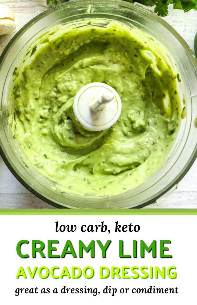 Keto Avocado Lime Dressing - easy low carb dip or sauce in 5 minutes!