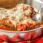 These cheesy pizza beef rollups are a fun and delicious low carb dinner you can make with one pan. Thin beef steaks are stuffed with melty, gooey cheese and topped with low carb sauce to make a tasty weeknight meal.