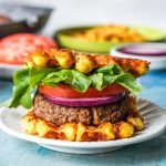Looking for a low carb bun for your burger? Try a cheese waffle! Cheesy, chewy and perfect on your favorite burger.