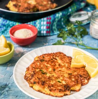 These low carb cauliflower steaks Romano make for a delicious lunch or side dish. Not only are they low carb, they are gluten free and very easy to make.  Only 5.2g net carbs per steak.