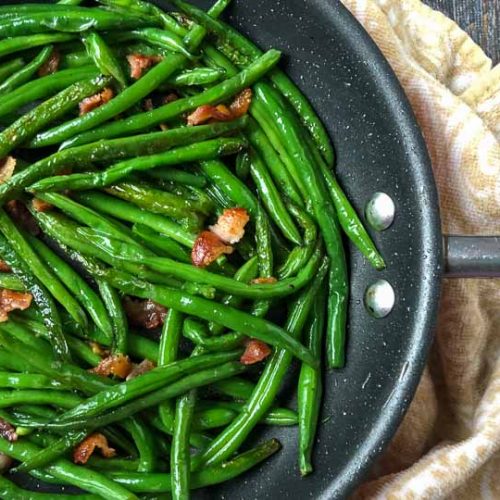 Keto Green Beans and Bacon low carb side dish in 15 minutes!
