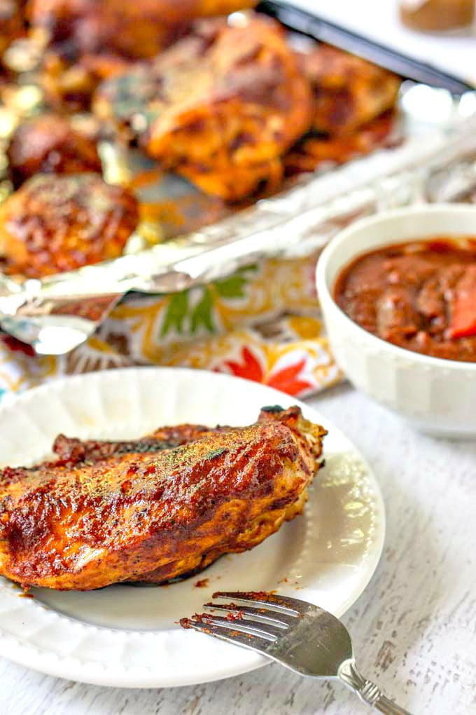This low carb bbq chicken is so easy to make in the slow cooker. I've also got a delicious low carb bbq sauce you can use to baste and dip your chicken in. You can make this all year long!