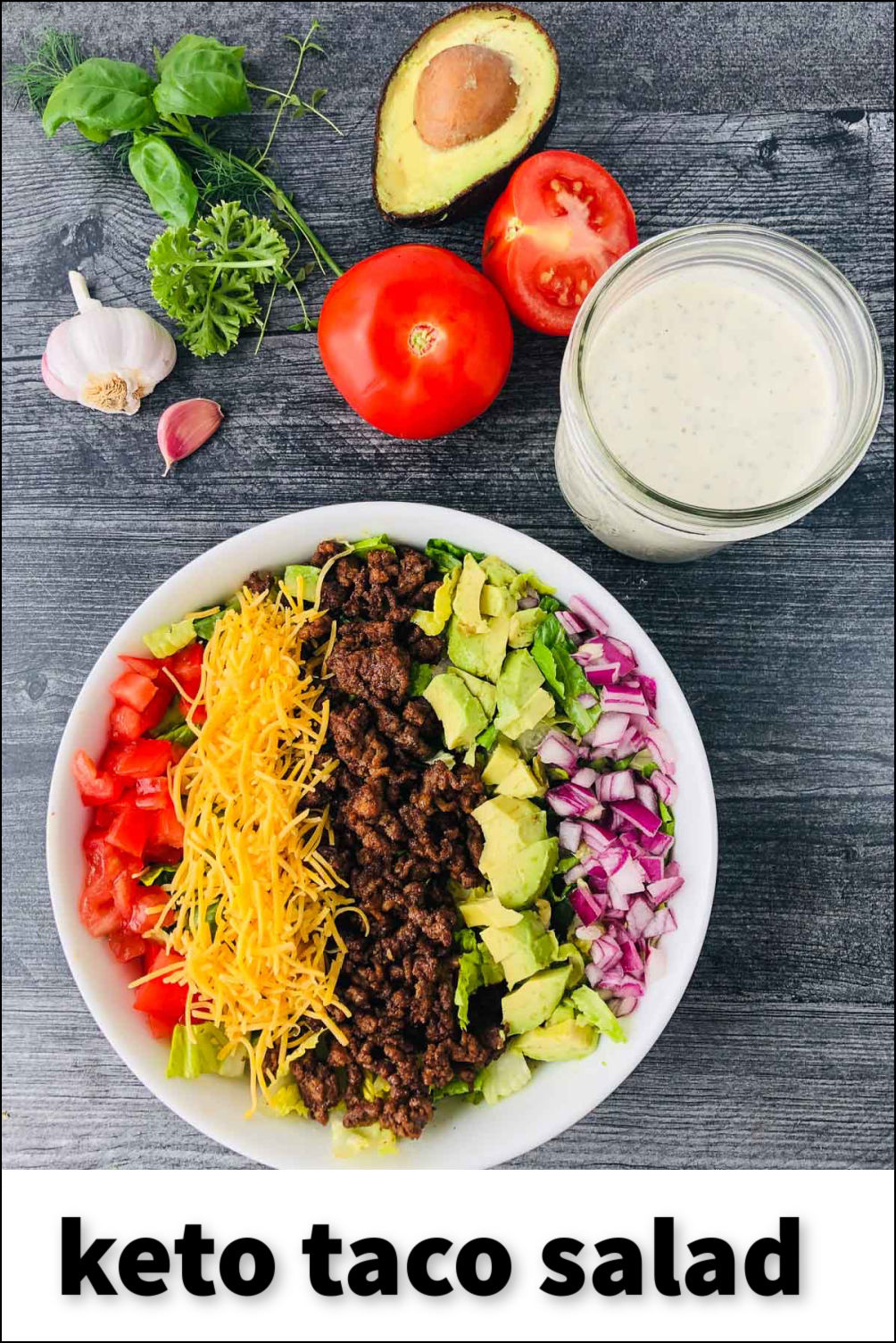 Keto Taco Salad Recipe - easy & healthy salad full of low carb ingredients!