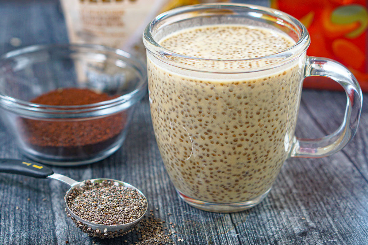 Closeup of a cup of the finished recipe.
