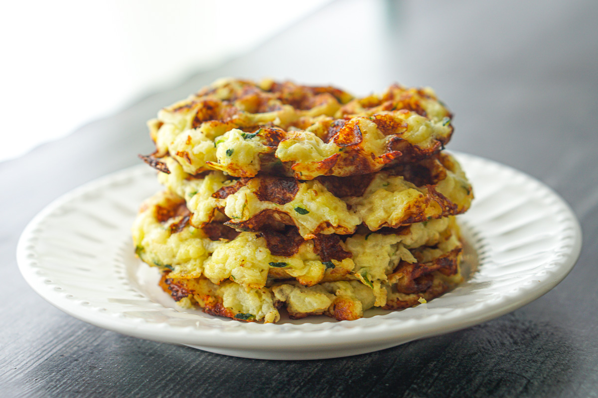 Savory Keto Zucchini Waffles Recipe 5 Ingredients, Gluten Free Chaffles