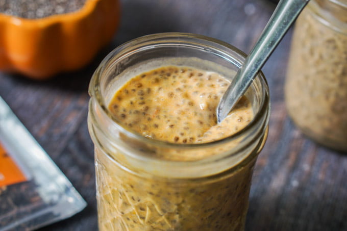 This pumpkin chai chia breakfast pudding has all that you need for a healthy breakfast. It's low carb, high fiber and has a little caffeine kick from the chai tea! And it's only 3.7g net carbs per serving!