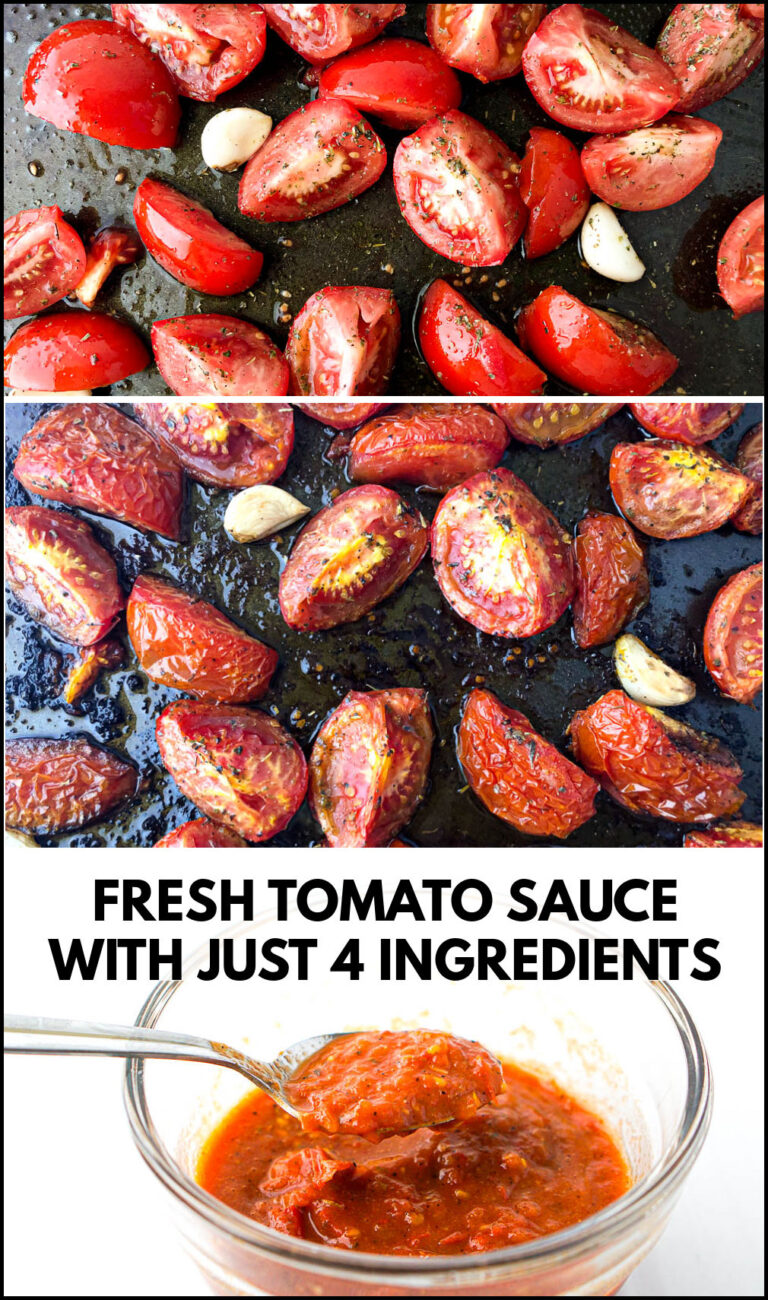 Roasted Tomato Pasta Sauce using Fresh Tomatoes low carb too!