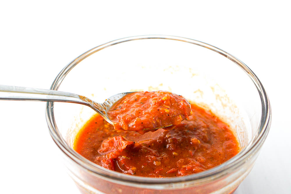 spoonful of homemade pasta sauce