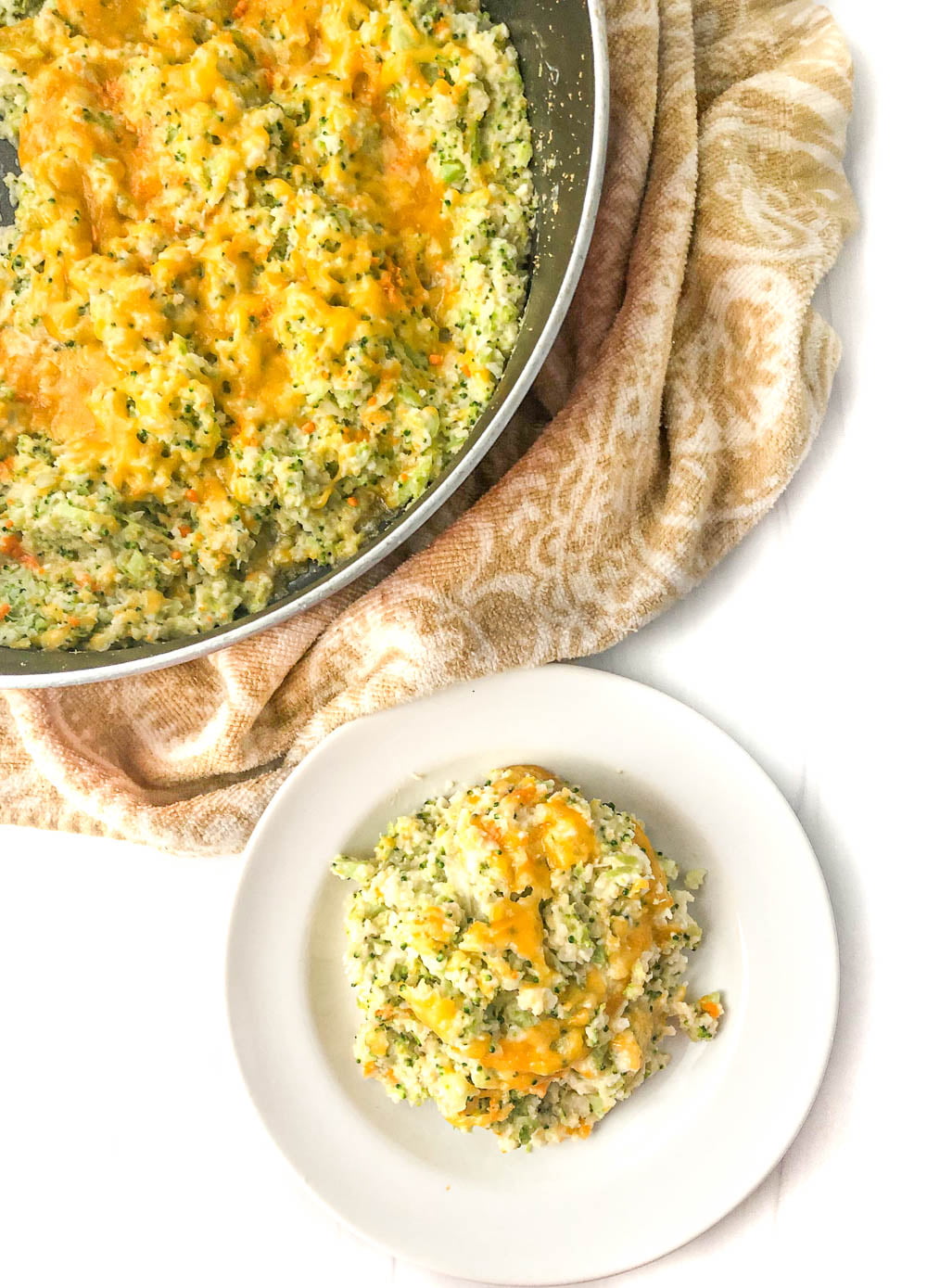 Cheesy Broccoli Cauliflower Rice - Easy KETO Side Dish In 15 Min!