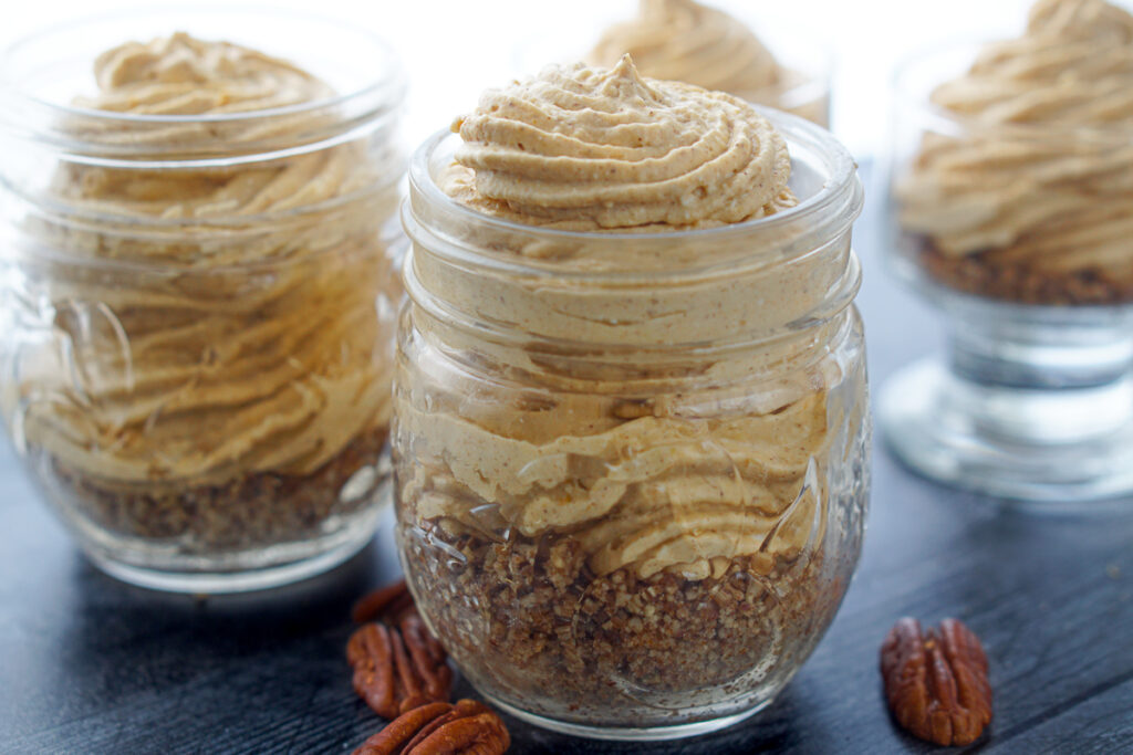 8oz jars with the no bake pumpkin fluff