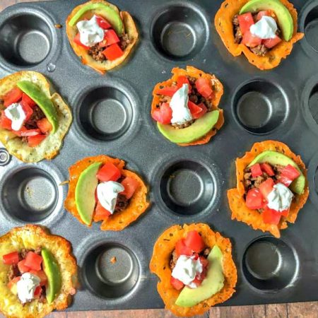 These low carb taco cups are so easy to make that you can eat them for lunch, as a snack or serve as a low carb appetizer. Each taco cup only has 1.8g net carbs!