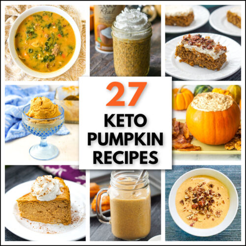 collage of keto pumpkin recipes and text