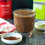 This low carb dark chocolate protein smoothie is rich and creamy full of healthy ingredients like matcha green tea. It's the perfect way to start your morning or give you a lift in the afternoon.