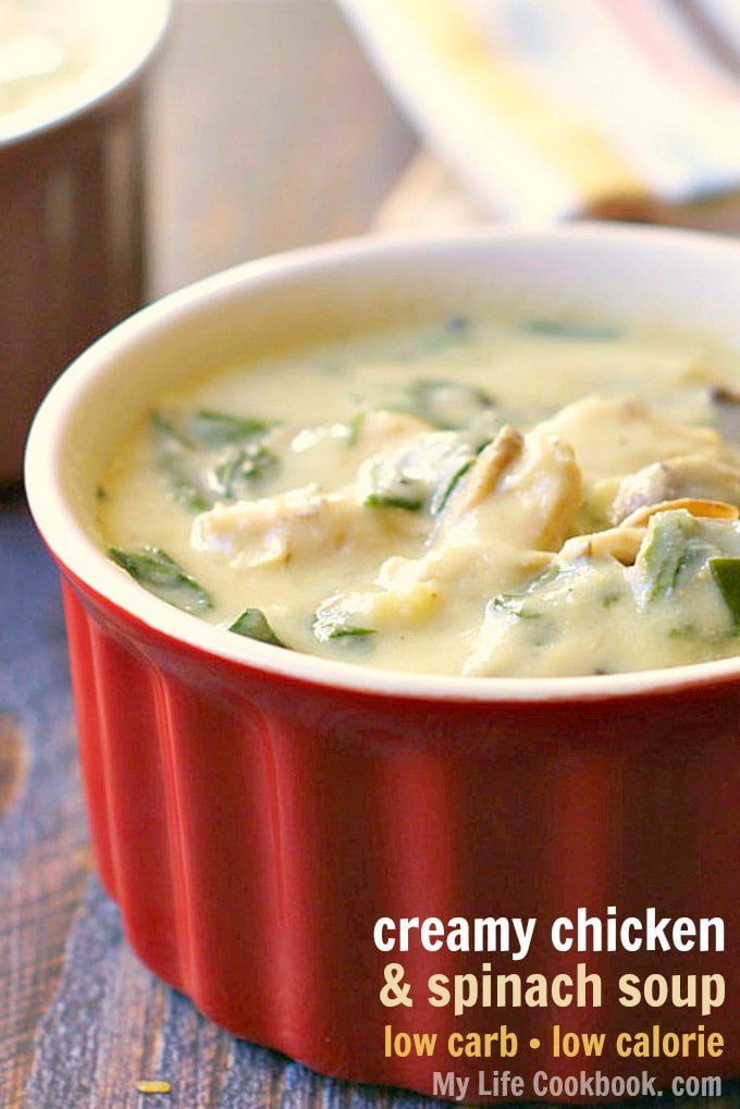 Creamy Chicken & Spinach Soup Keto & Low Carb Soup Recipes