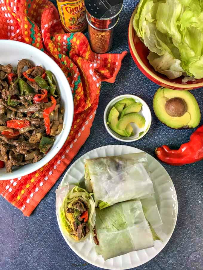 Low Carb Fajita Burrito Lettuce Wrap