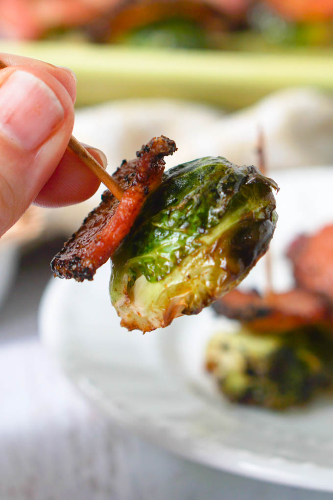 I made these balsamic bacon Brussels sprouts in just 10 minutes in the Airfryer. It's a tasty low carb appetizer or even snack using only a few ingredients. Each piece has only1.1 g net carbs!
