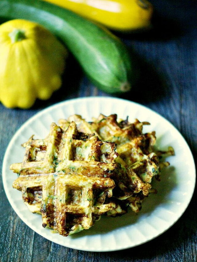 Keto Savory Zucchini Waffles 5 ingredients! My Life Cookbook low