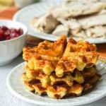 These low carb turkey stuffing waffles are the perfect way to eat those Thanksgiving leftovers. Easy to whip up and you can eat them for breakfast, lunch or dinner.