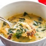 This creamy sun dried tomato chicken soup is so rich and delicious. If you are looking for a very satisfying low carb or keto soup, you've got to try this one. Each serving is only 6.6g net carbs!