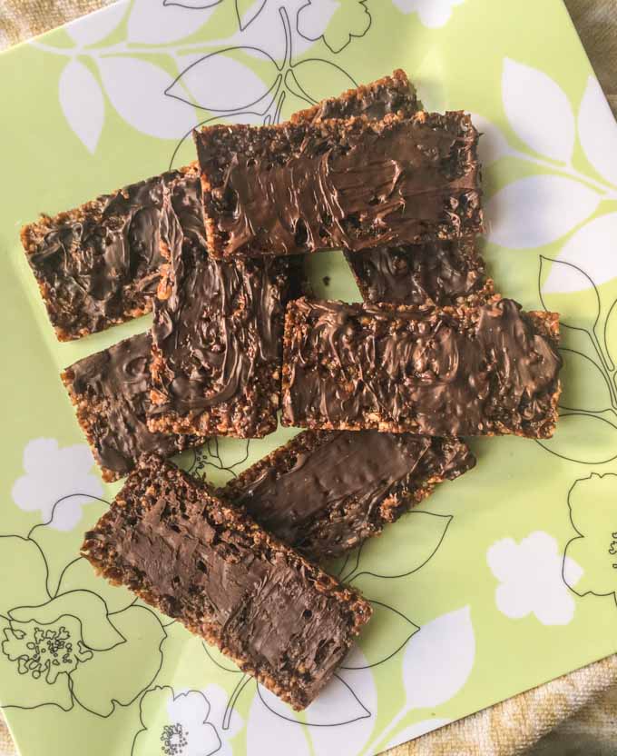 These low carb chocolate pecan toffee bars are simple to make and only require 4 ingredients! Each bar is only 4.3g net carbs!