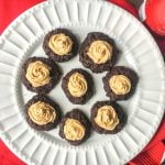 These low carb chocolate peanut butter cookies make for a delicious low carb dessert or treat for the holidays. Each cookies has only 1.2g net carbs!
