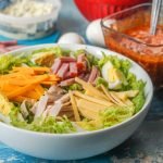 This low carb chef salad is a hearty salad you can eat for dinner and feel very satisfied. I topped mine with a low carb red roquefort dressing that was sweet, tangy and full of blue cheese.  Only 3.0g net carbs for the whole salad. 