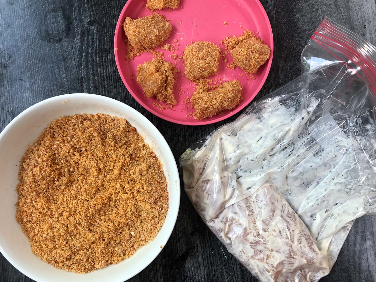 keto breading process for nuggets