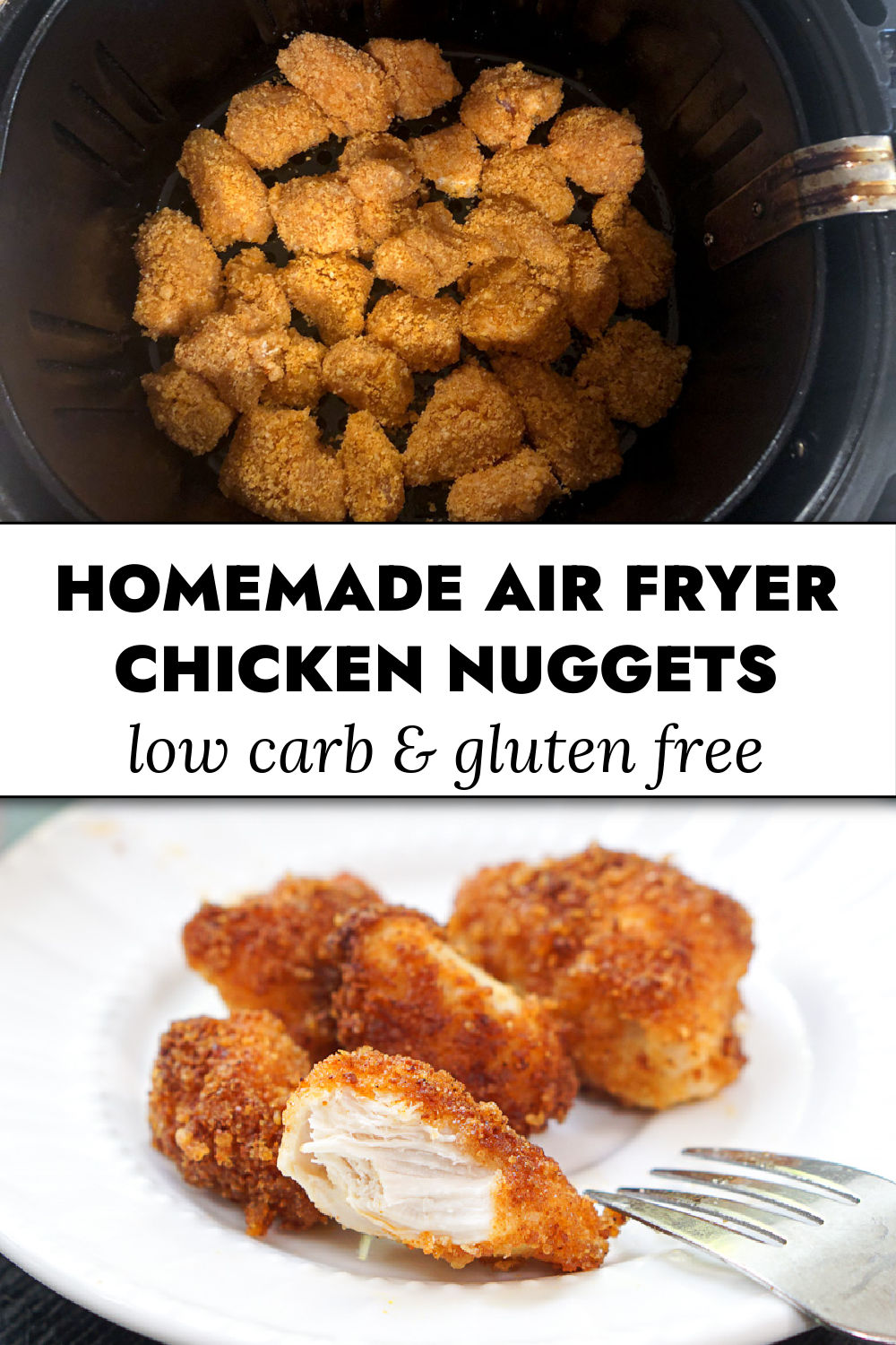 Air Fryer Keto Chicken Nuggets Recipe - gluten free and low carb!