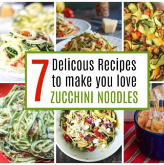 Collage of zucchini noodle recipes