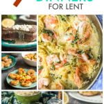 A collage of seafood recipes that are low carb with a text overlay.