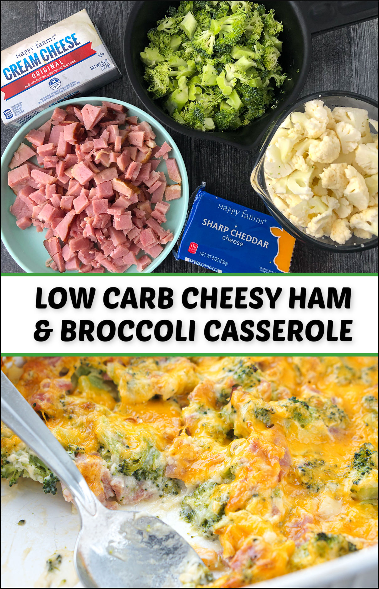 Keto Ham and Broccoli Casserole easy recipe using leftover ham!