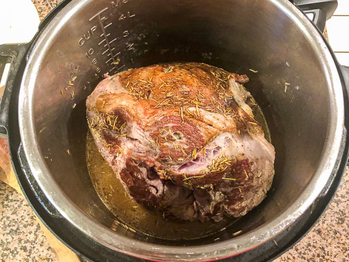 lamb roast browned in the instant pot