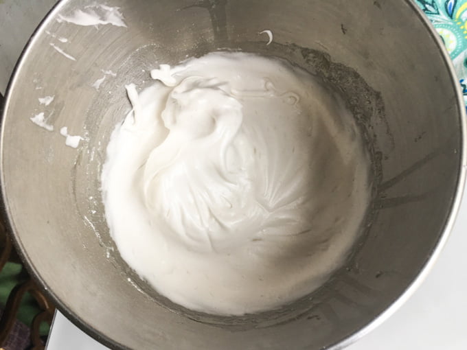 bowl of whipped meringue