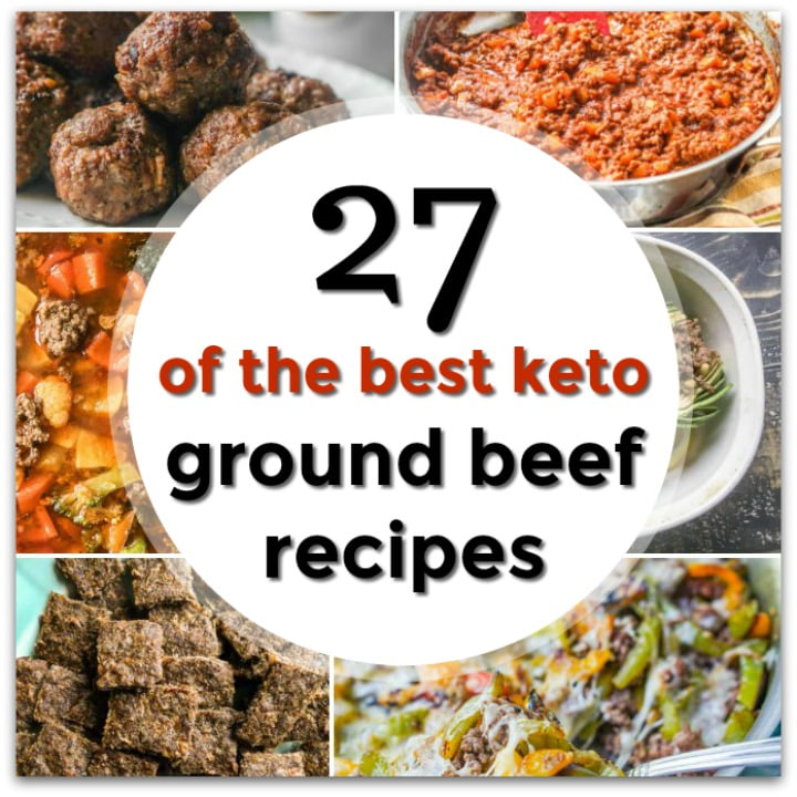 collage of ground beef recipes and text overlay